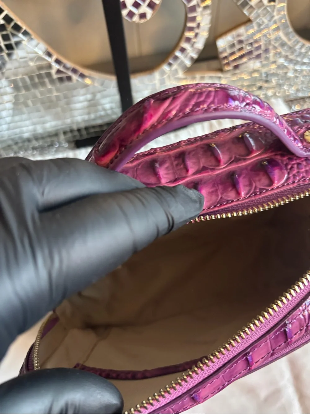 💕Brahmin Tori Dewberry Leather Top-Handle Bag